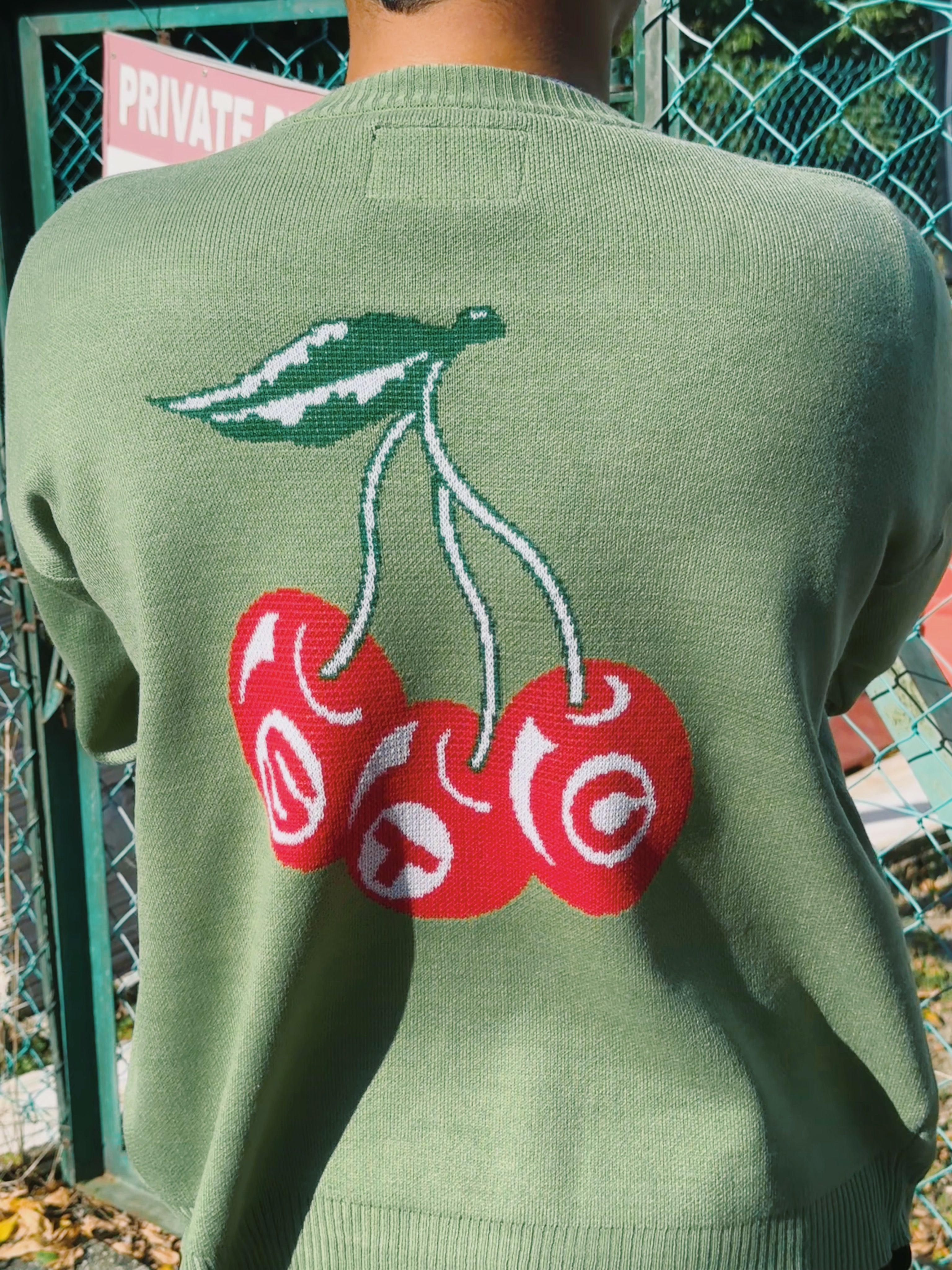 CHERRY KNITTED SWEATER OLIVE