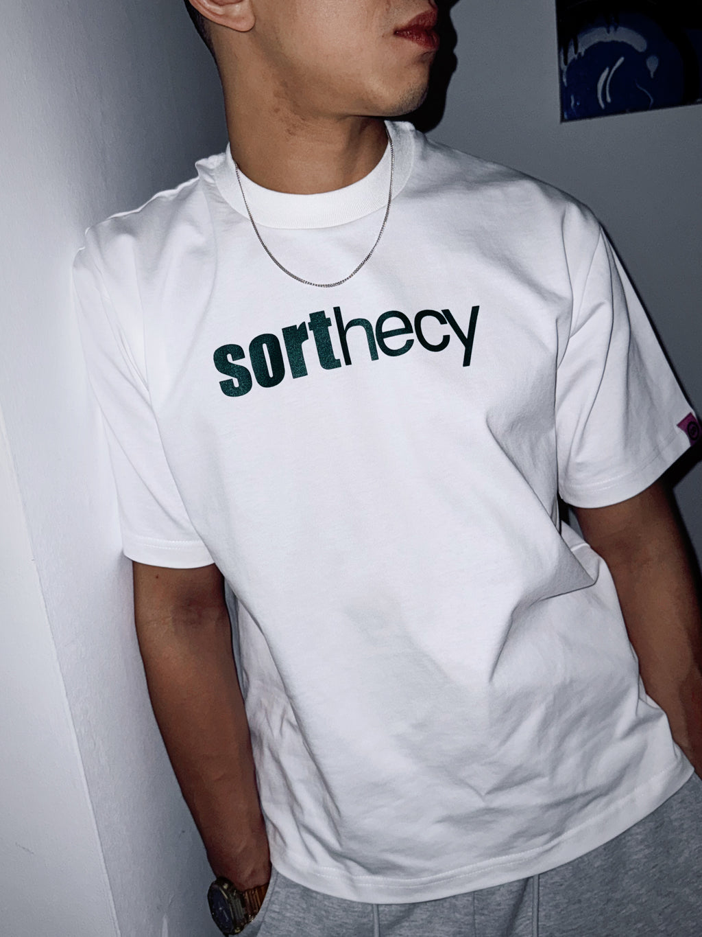SORTHECY CLASSIC LOGO GREEN WHITE TEE