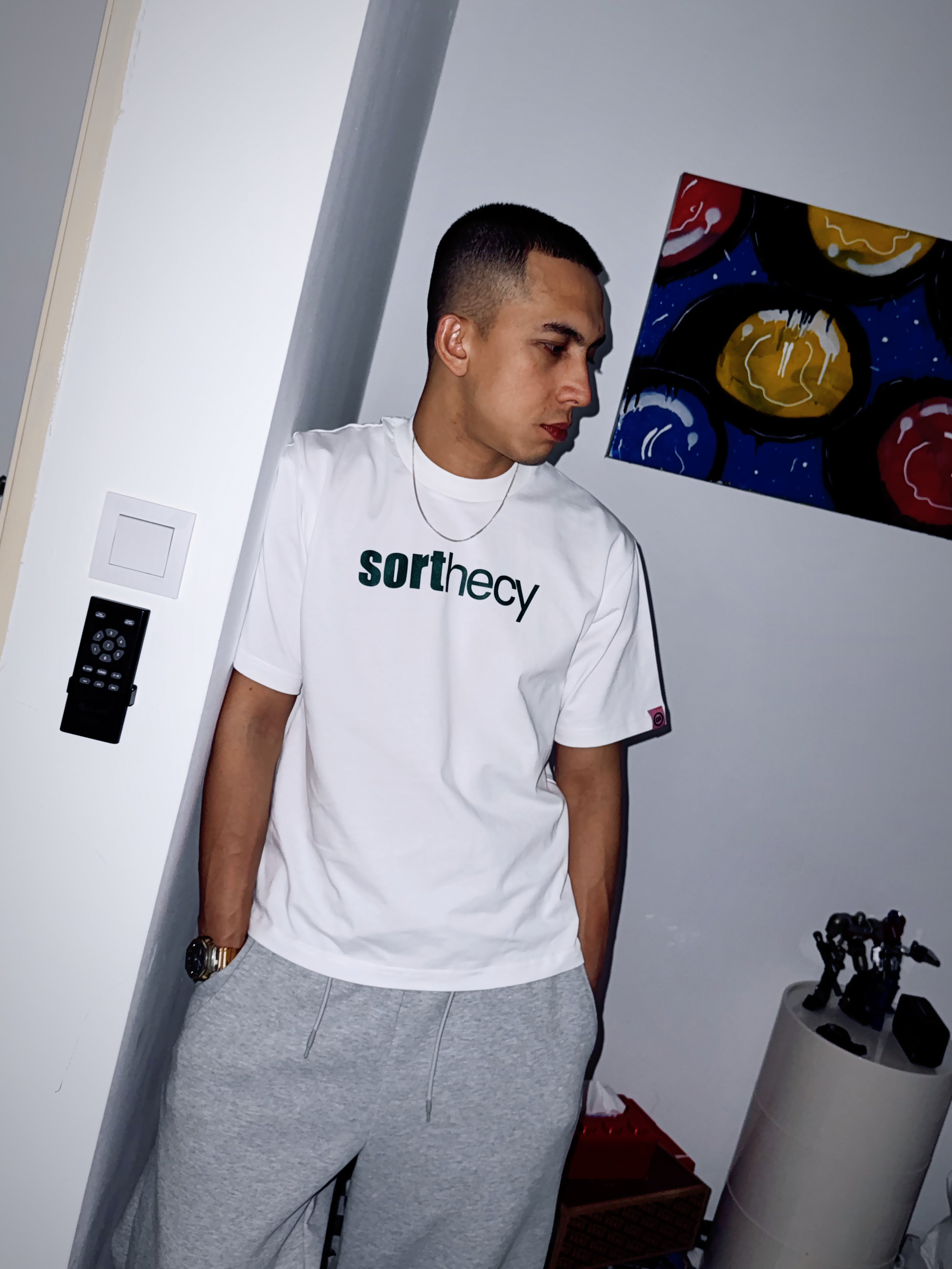 SORTHECY CLASSIC LOGO GREEN WHITE TEE