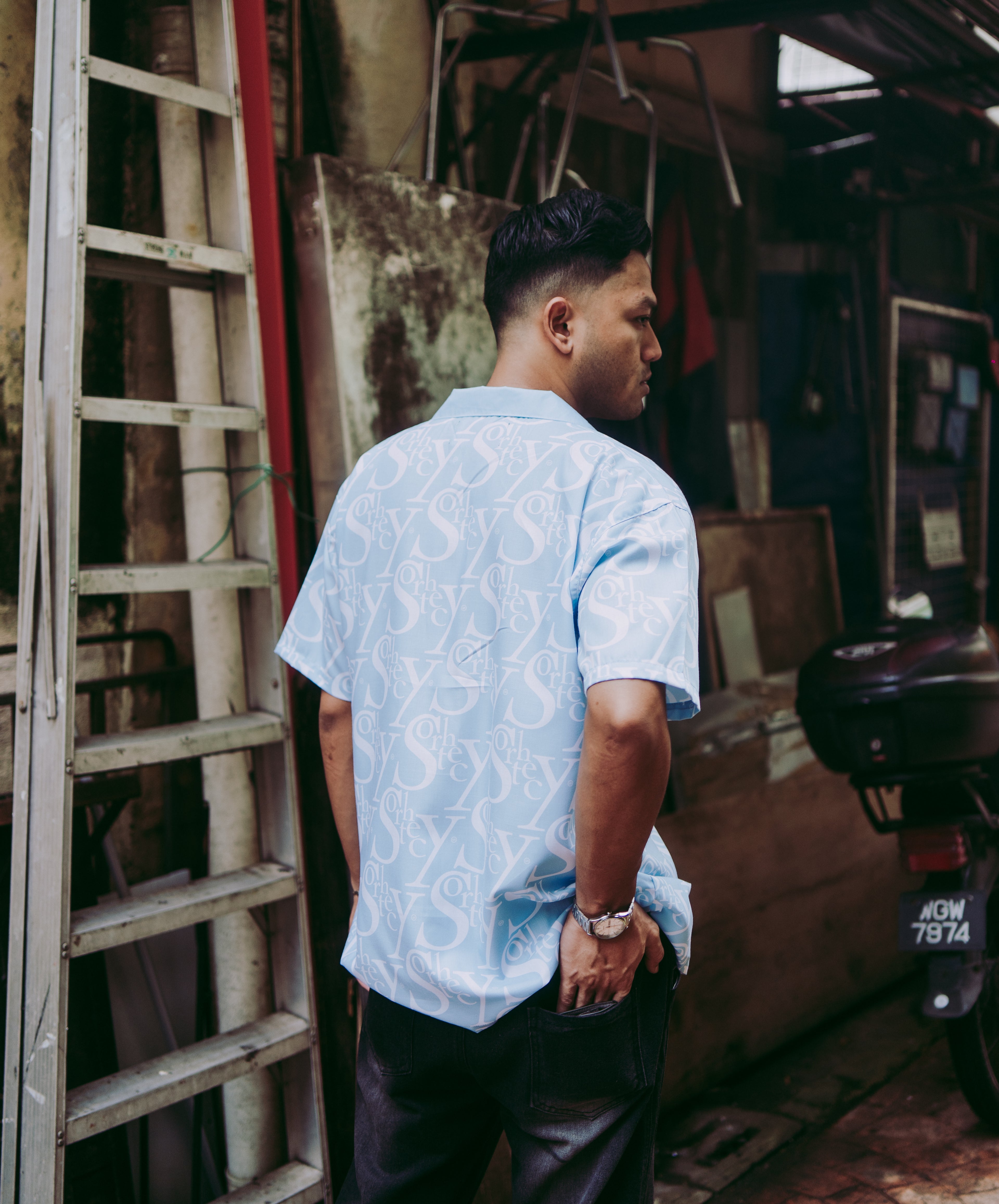 ALL OVER SIOR BLUE SHIRT