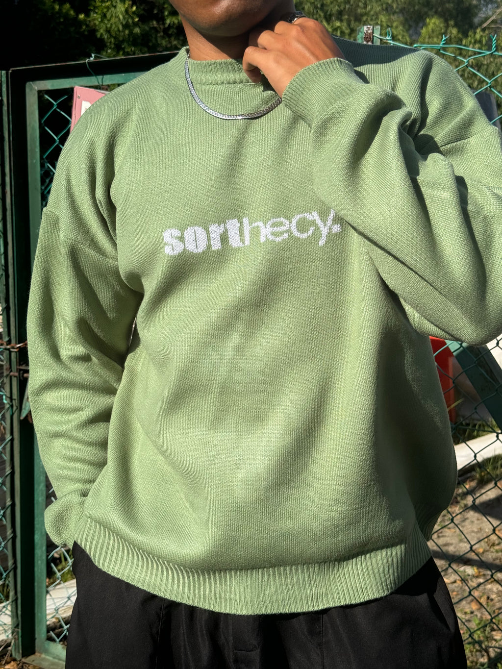 CHERRY KNITTED SWEATER OLIVE