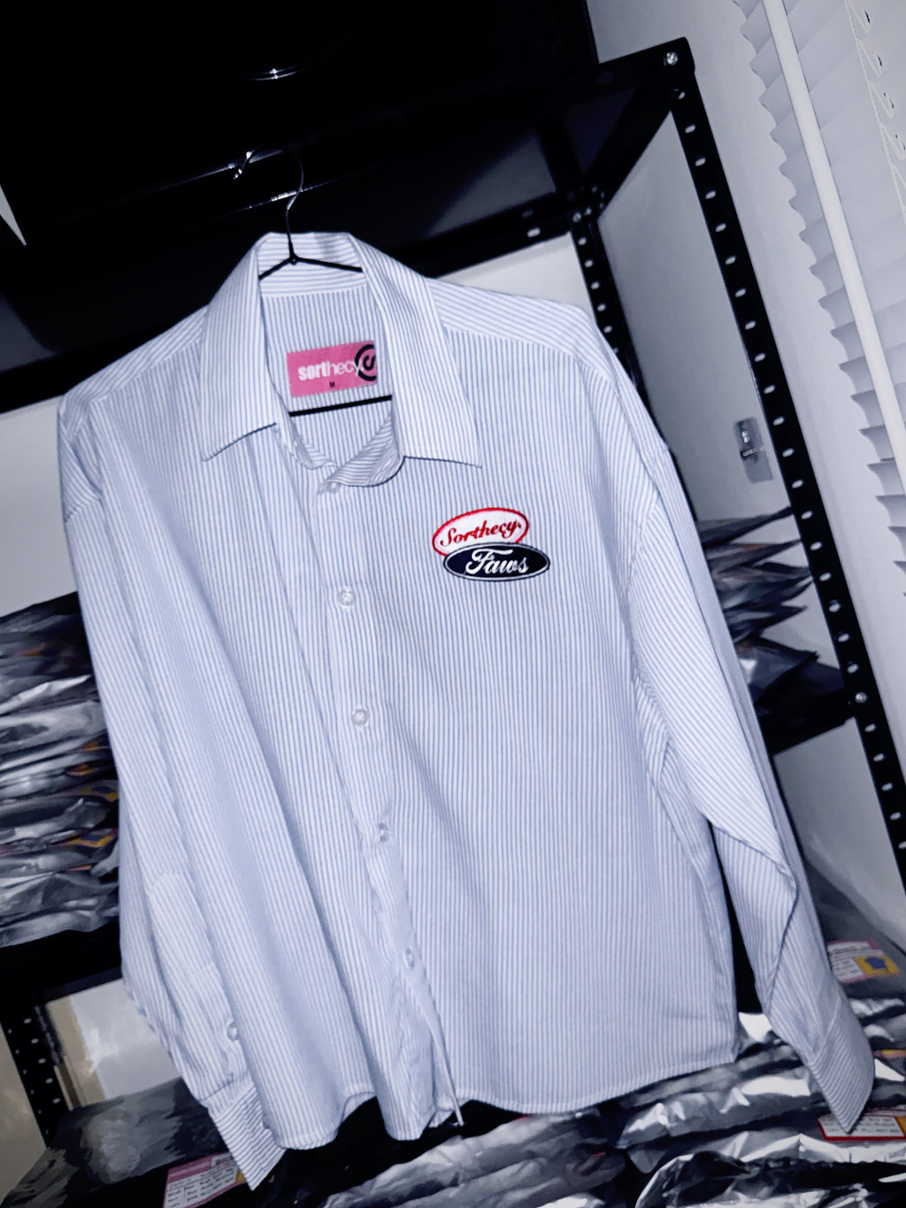 OXFORD BOXY LONG SHIRT WHITE BLUE