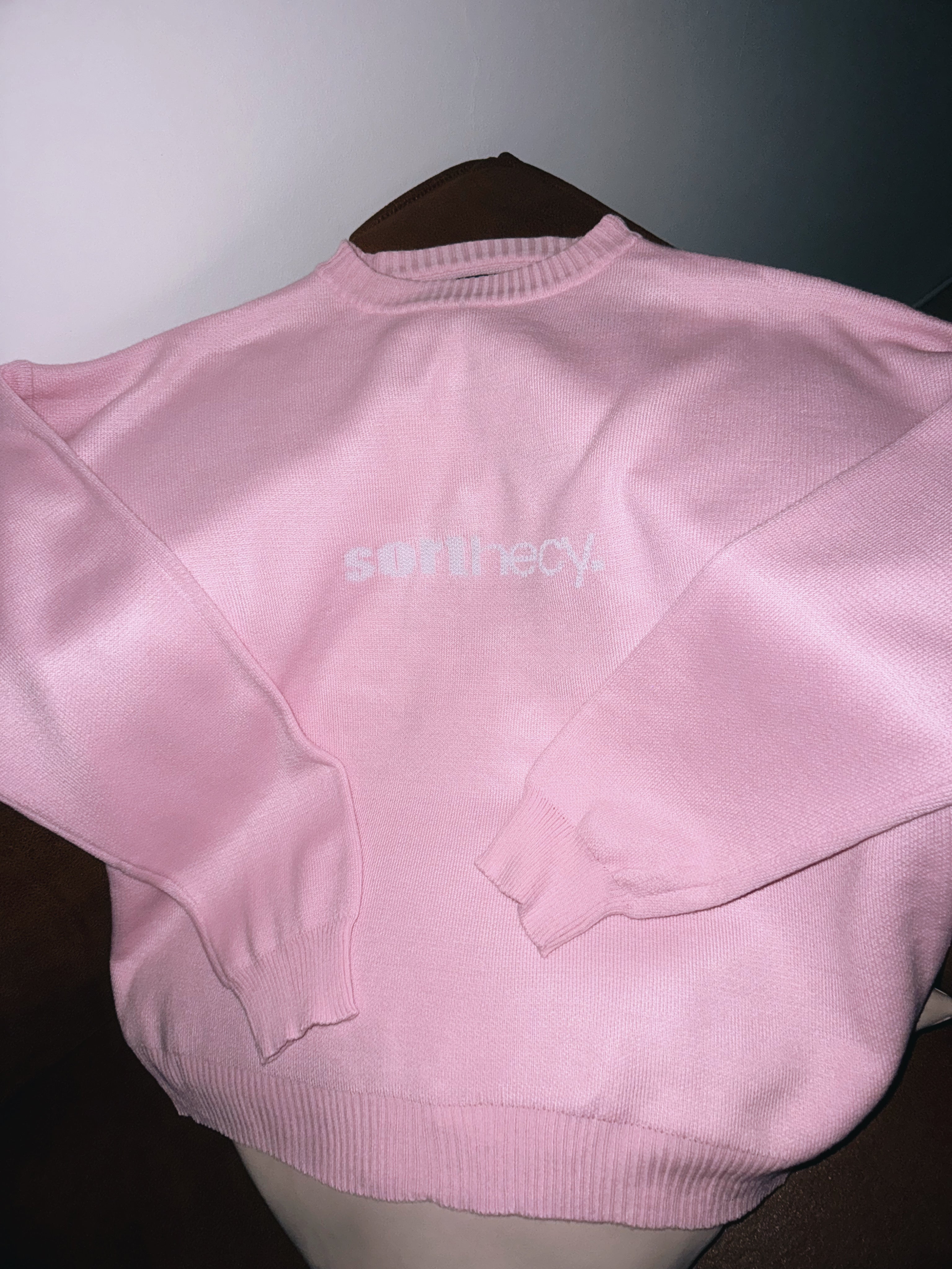 CHERRY KNITTED SWEATER PINK