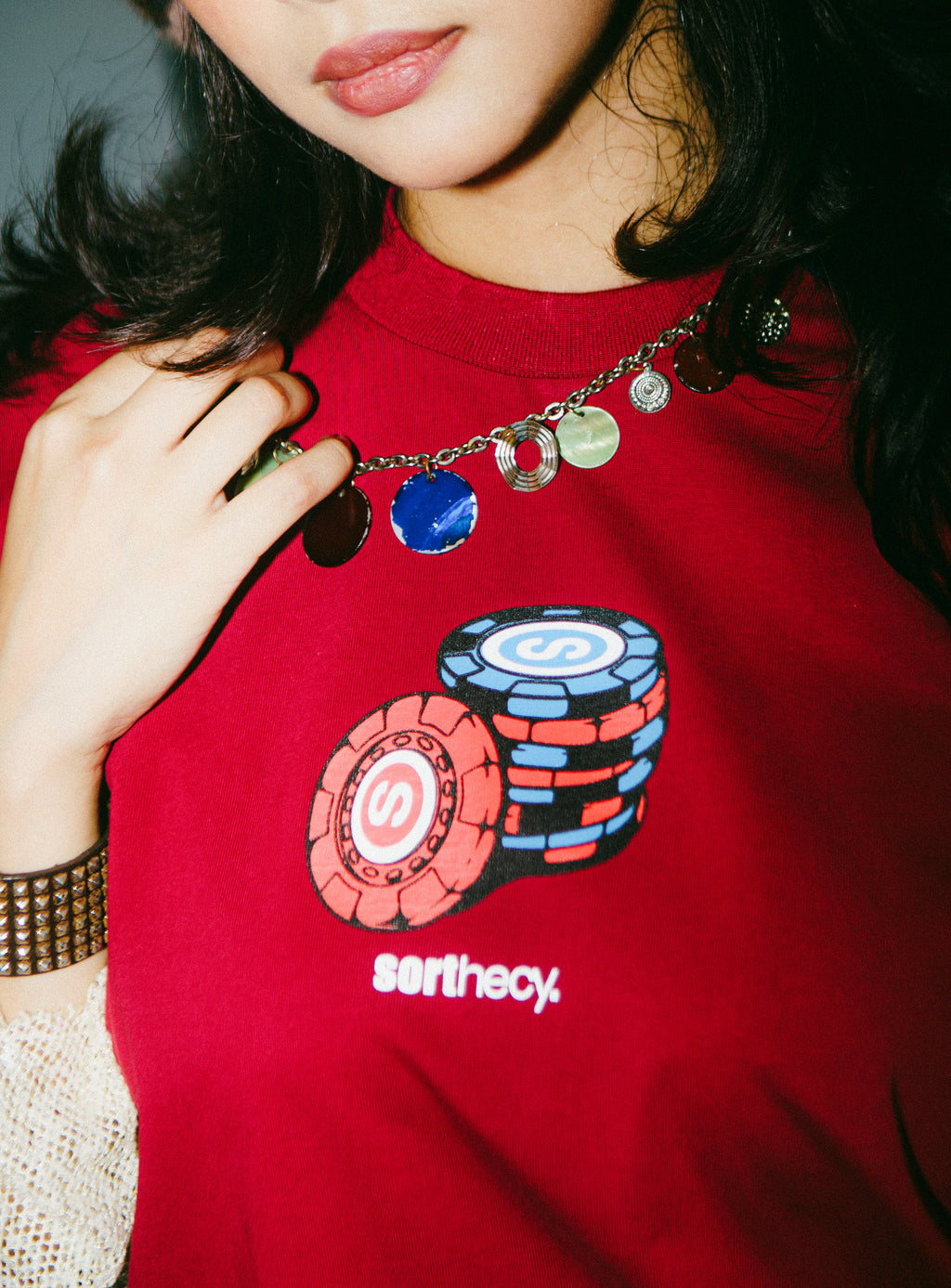 SORTHECY CHIP TEE MAROON