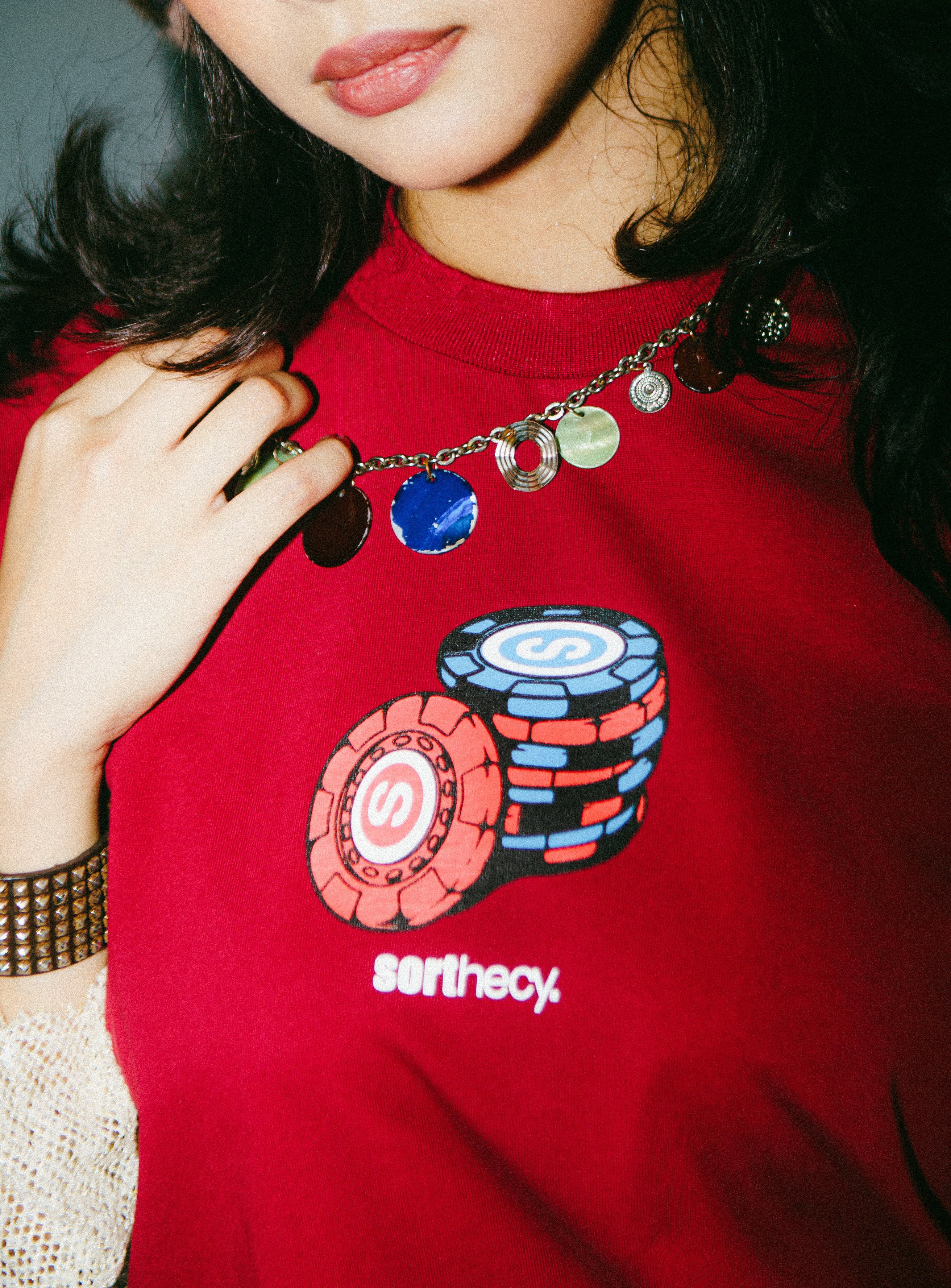 SORTHECY CHIP TEE MAROON