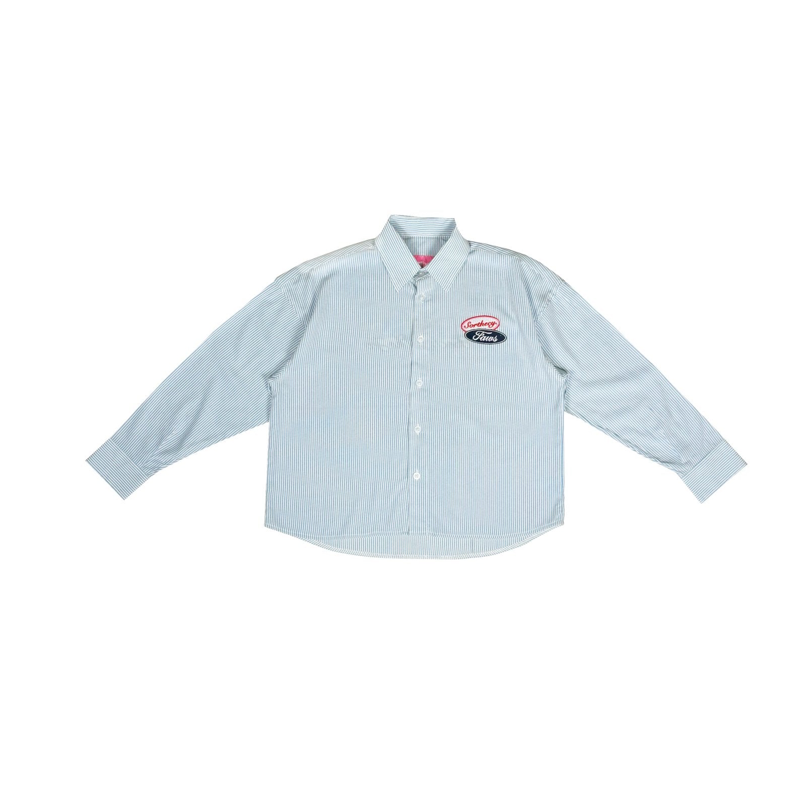 OXFORD BOXY LONG SHIRT WHITE BLUE