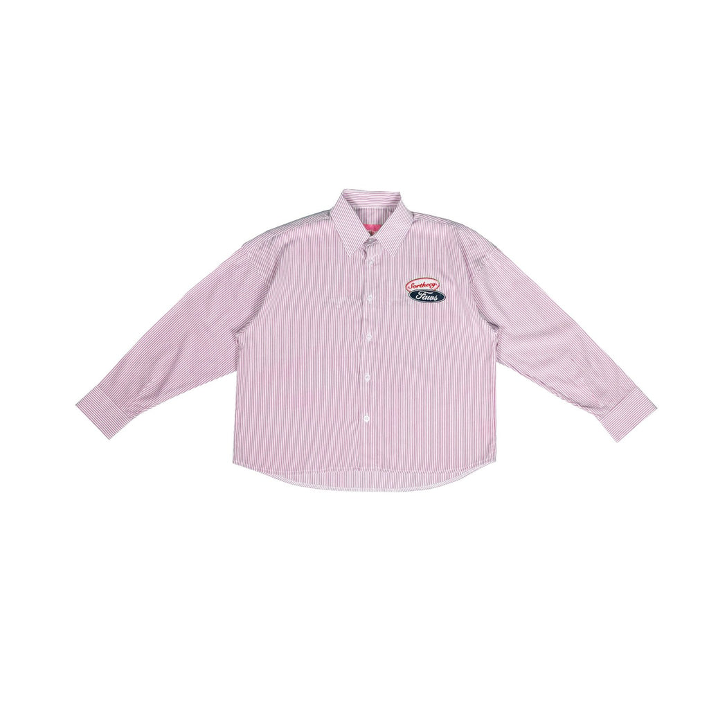 OXFORD BOXY LONG SHIRT WHITE PINK