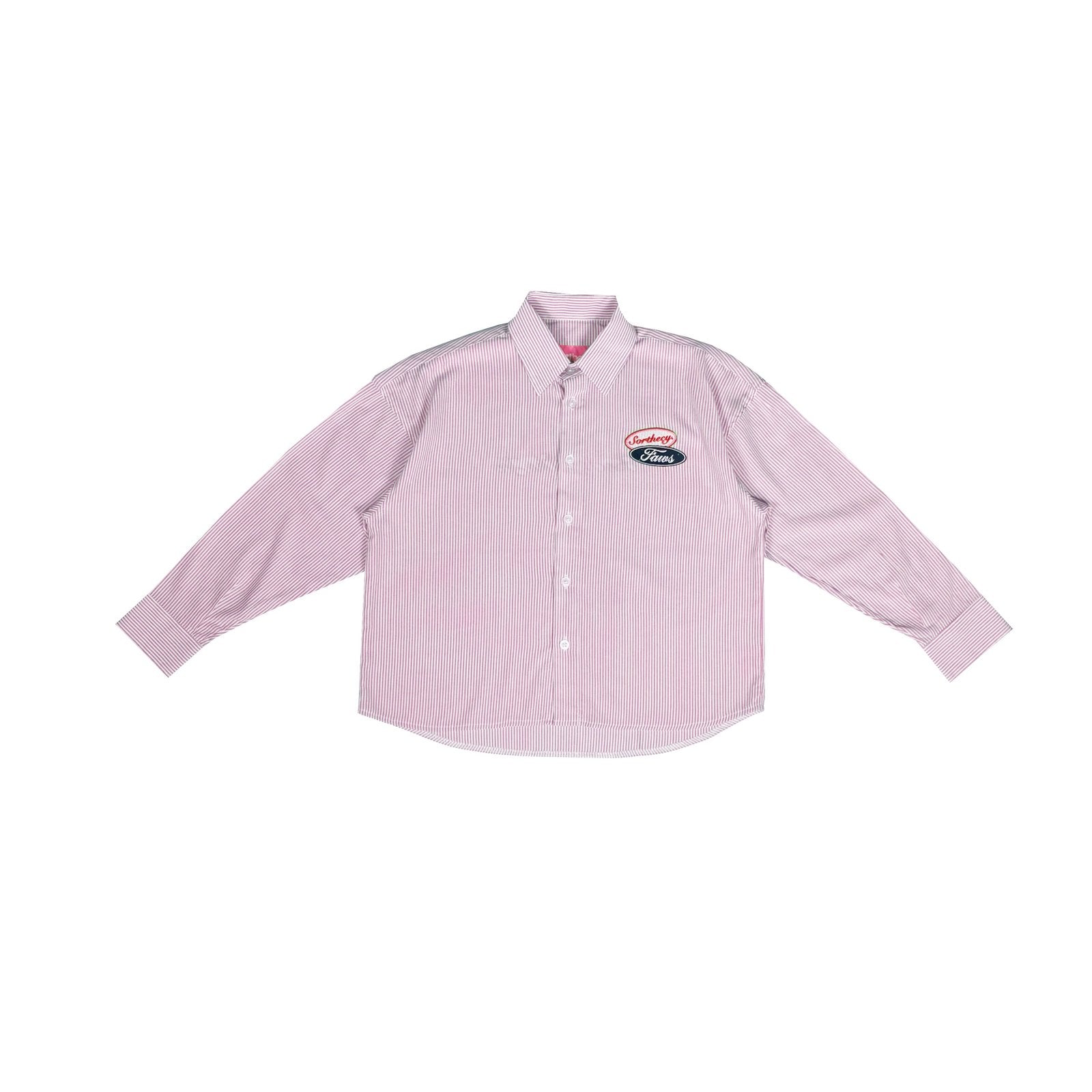 OXFORD BOXY LONG SHIRT WHITE PINK
