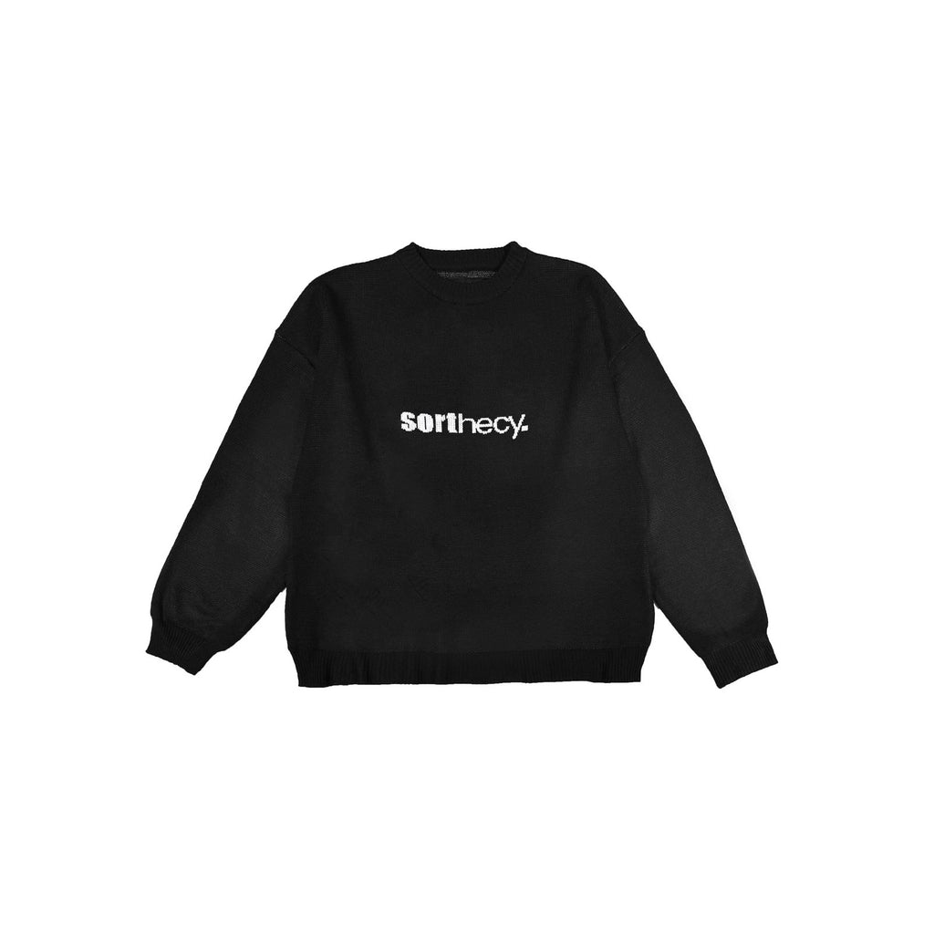 CHERRY KNITTED SWEATER BLACK