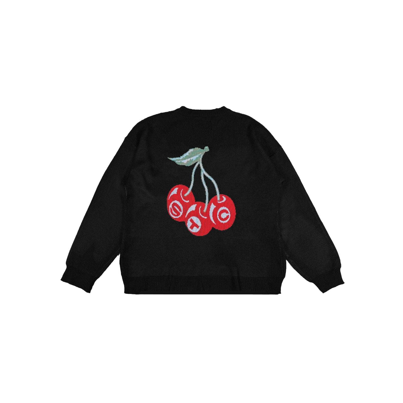CHERRY KNITTED SWEATER BLACK