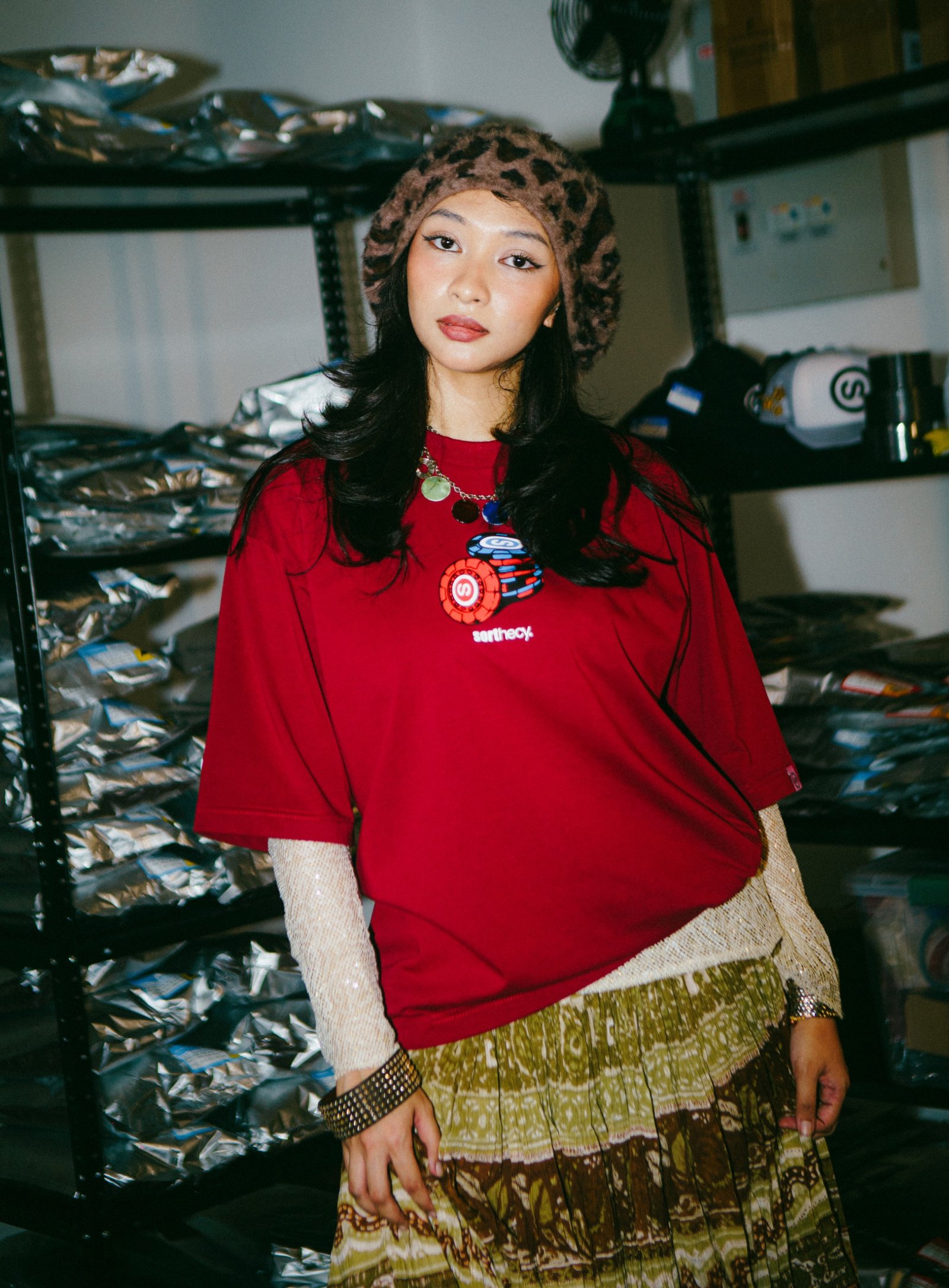 SORTHECY CHIP TEE MARROON